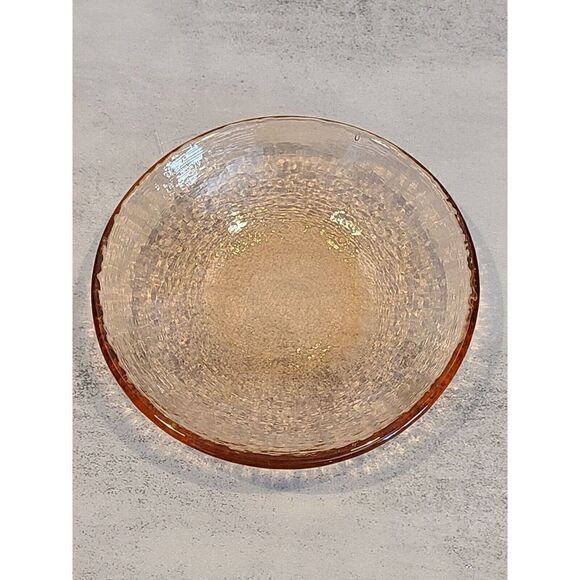 Fire & Light Recycled Art Glass COPPER Orange Dipping Dish Bowl 4 ¾ EUC Bubble - Picture 9 of 9